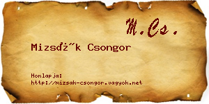 Mizsák Csongor névjegykártya