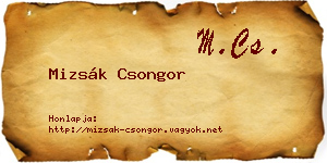 Mizsák Csongor névjegykártya